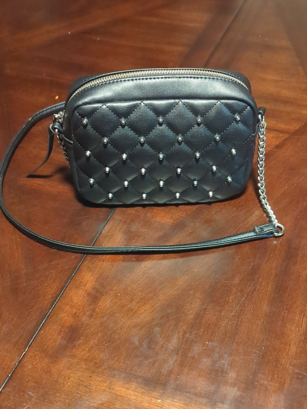 Rebecca Minkoff Diamond Quilt Studded Top-Zip Crossbody Bag
